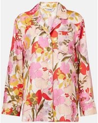 Max Mara - Alan Floral Silk Satin Shirt - Lyst