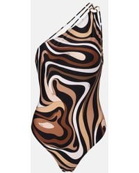 PUCCI - Marmo One-Shoulder Swimsuit - Lyst