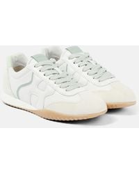 Hogan - Olympia-z Leather And Suede Sneakers - Lyst