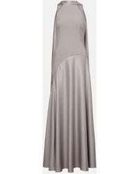 Solace London - Cece Satin And Crepe Gown - Lyst