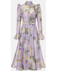 LEO LIN - Katrina Butterfly Sleeve Midi Dress - Lyst