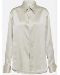 Saint Laurent - Striped Silk Satin Shirt - Lyst
