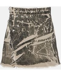 Rick Owens - Minifalda Sisysnap De Denim Con Efecto Desgastado - Lyst