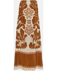 Adriana Degreas - Printed Strapless Silk Maxi Dress - Lyst