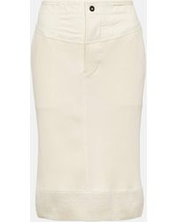 Bottega Veneta - Ribbed-Knit Cotton Jersey Midi Skirt - Lyst