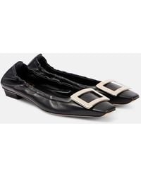 Roger Vivier - Belle Vivier Leather Ballet Flats - Lyst