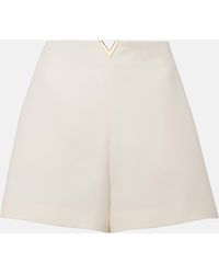 Valentino - Vgold Crepe Couture High-Rise Shorts - Lyst