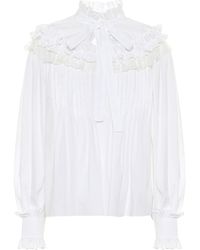 Dolce & Gabbana Pleated Cotton-blend Blouse - Multicolour