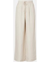 Rohe - Pantalon Ample Raye En Soie - Lyst
