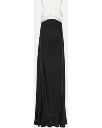 Victoria Beckham - Cutout Two-tone Satin And Crepe Maxi Dress - Lyst