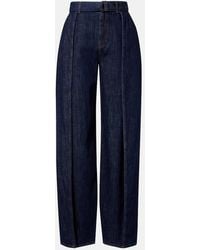 Loewe - Belted High-Rise Wide-Leg Jeans - Lyst