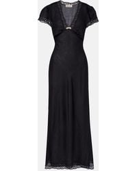 RIXO London - Clarice Lace-Trimmed Midi Dress - Lyst