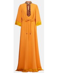 Valentino - Cady Couture Embroidered Fringed Gown - Lyst
