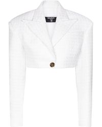 Balmain - Cotton-blend Tweed Blazer - Lyst