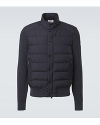Moncler - Down-Paneled Cotton-Blend Cardigan - Lyst