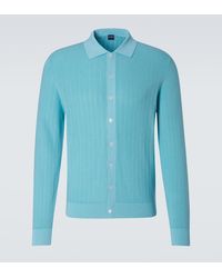 Fedeli - Matheus Ribbed-Knit Cotton Cardigan - Lyst