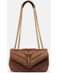 Saint Laurent - Loulou Small Matelasse Suede Shoulder Bag - Lyst
