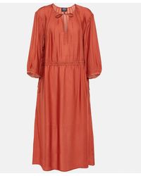 A.P.C. - Eve Pleated Jersey Midi Dress - Lyst