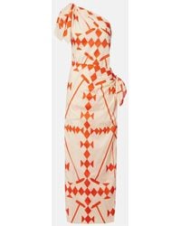Johanna Ortiz - Printed Cotton Poplin Midi Dress - Lyst