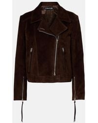 Tom Ford - Suede Biker Jacket - Lyst