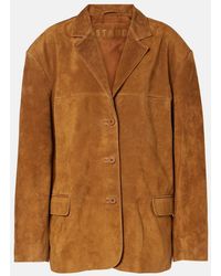STAUD - Corrine Single-Breasted Suede Jacket - Lyst