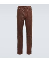 AURALEE - Straight Leather Pants - Lyst