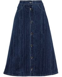 Marni Denim Midi Skirt - Blue
