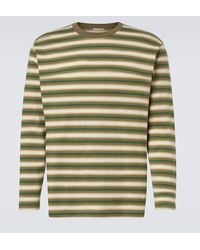 AURALEE - Striped Cotton Jersey T-Shirt - Lyst