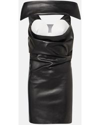 Jean Paul Gaultier - Cutout Draped Leather Cocktail Dress - Lyst