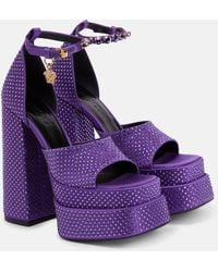 Versace - Satin Medusa Aevitas Sandals - Lyst