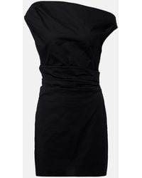 STAUD - Phare Ruched Cotton Poplin Minidress - Lyst