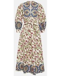 Etro - Midikleid Aus Einem Baumwollgemisch - Lyst