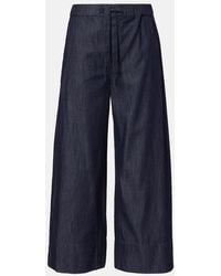 Max Mara - Weite Hose Jour Aus Baumwoll-Chambray - Lyst