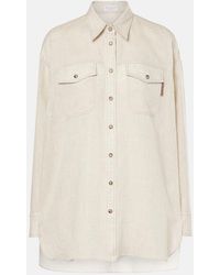 Brunello Cucinelli - Oversized Linen Shirt - Lyst