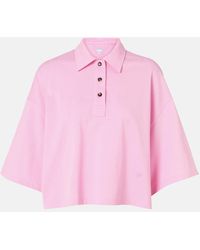 Bottega Veneta - Cropped Cotton Polo Shirt - Lyst