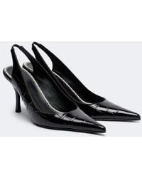 Magda Butrym - Croc-Effect Leather Slingbacks - Lyst