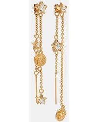 Versace - Medusa Crystal-Embellished Drop Earrings - Lyst