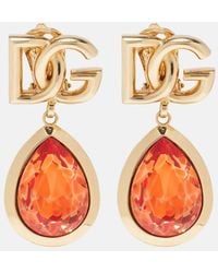 Dolce & Gabbana - Dg Crystal-Embellished Clip-On Earrings - Lyst