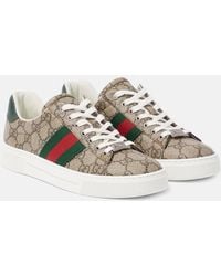 Gucci - Ace GG Supreme Canvas & Leather Sneaker - Lyst