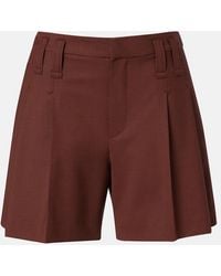 Brunello Cucinelli - Monili Pleated Wool-Blend Shorts - Lyst