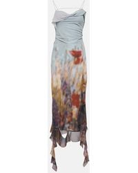 Acne Studios - Delousi Floral Ruffled Midi Dress - Lyst