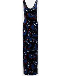 Dries Van Noten - Printed Cotton-Blend Velvet Maxi Dress - Lyst