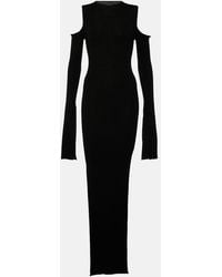 Rick Owens - Ribbed Cold-shoulder Dress - Women's - Virgin Wool - Lyst