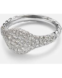 David Yurman - Pave Petite 18Kt Pinky Ring With Diamonds - Lyst