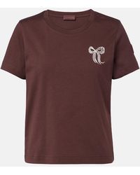 Moncler - Embroidered Cotton Jersey T-Shirt - Lyst