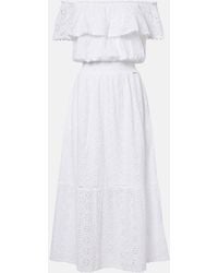 Melissa Odabash - Larna Broderie Anglaise Cotton Midi Dress - Lyst