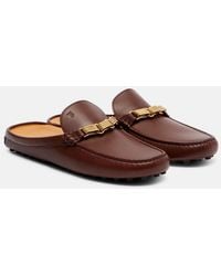 Tod's - Chain-Detail Leather Mules - Lyst