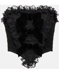 Alessandra Rich - Bow-Detail Lace Corset Top - Lyst