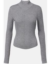 Victoria Beckham - Georgia Ribbed-Knit Wool Top - Lyst