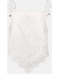 Self-Portrait - Embroidered Cotton Top - Lyst